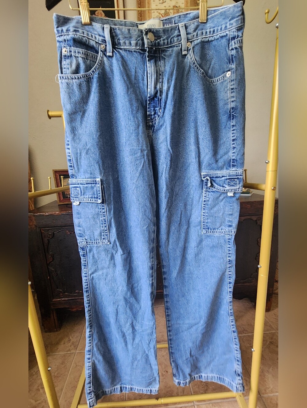 Vtg Y2K GAP Cargo Flare Jeans